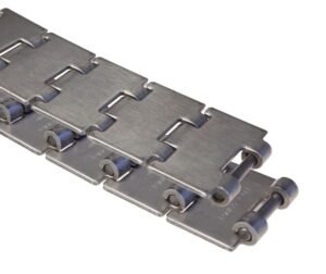 SS paslanmaz flat chain, paslanmaz bakla bant, çelik konveyör paleti, AISI 304 paslanmaz zincir, dönüşlü çelik bakla bant, cam şişe taşıma bandı.